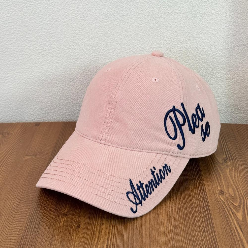 Fashion Hat American retro handwritten embroidered baseball cap made old men's and women's retro soft top baseball cap retro sunshade casual hat