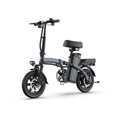 URLIFE F1L Elektrické kolo na dojíždění motor 500W baterie 48V 7,5Ah přední a zadní kotoučové brzdy pneumatiky 14 x 2,125 palce.