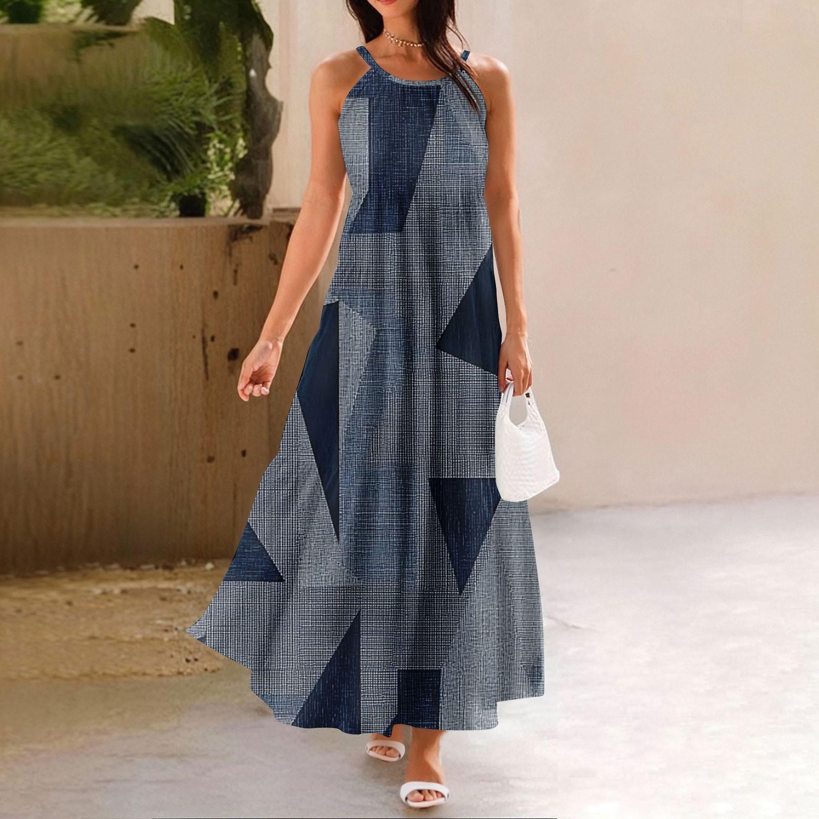 

Жіночий літній повсякденний модний сарафан без рукавів на бретелях L