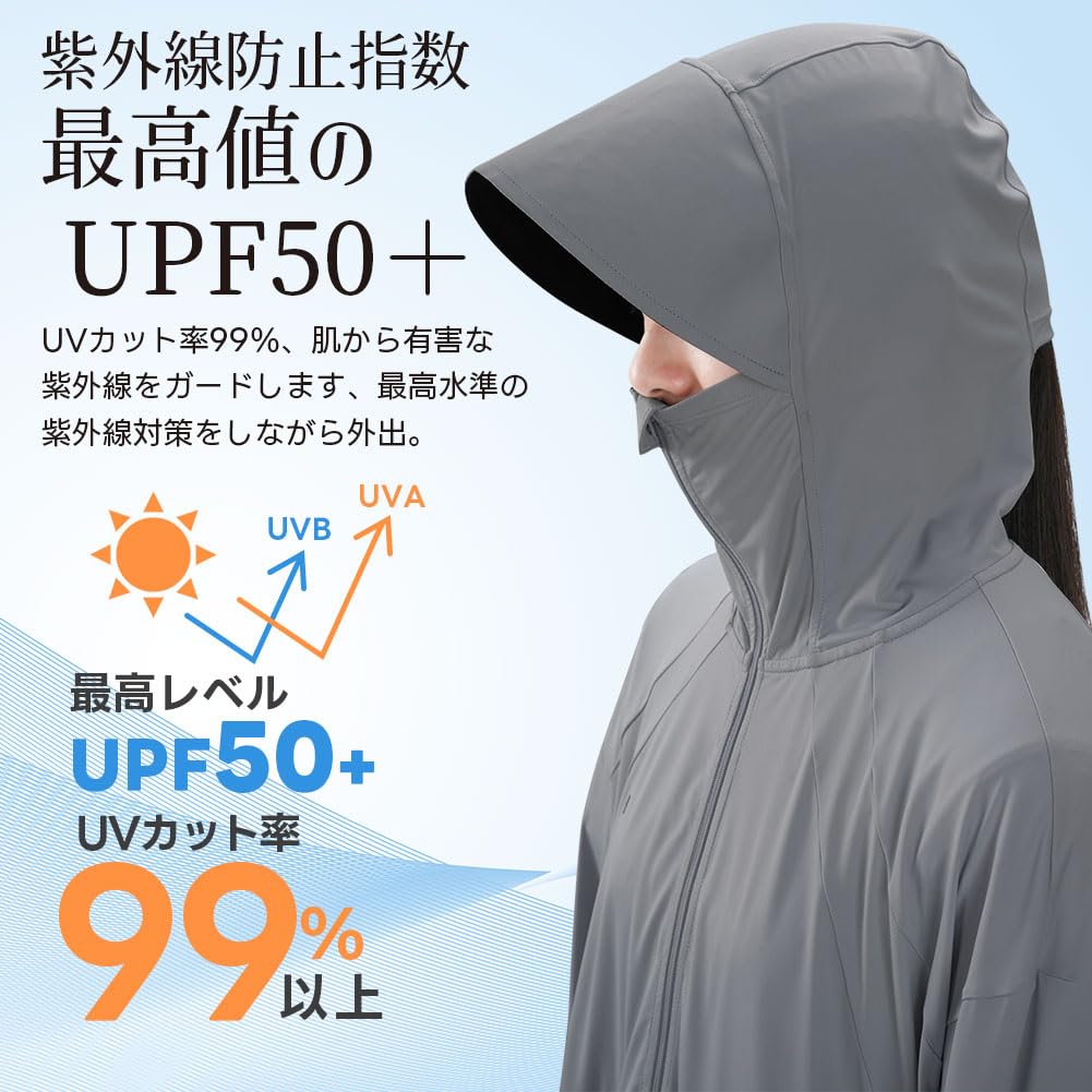 Besince Surpattack UV Protection Cool to the UPF Rash UV Bottle Size M Women's Hoodie, Touch, 50+ Guard, Moisture-Wicking, Quick-Drying, Protection,