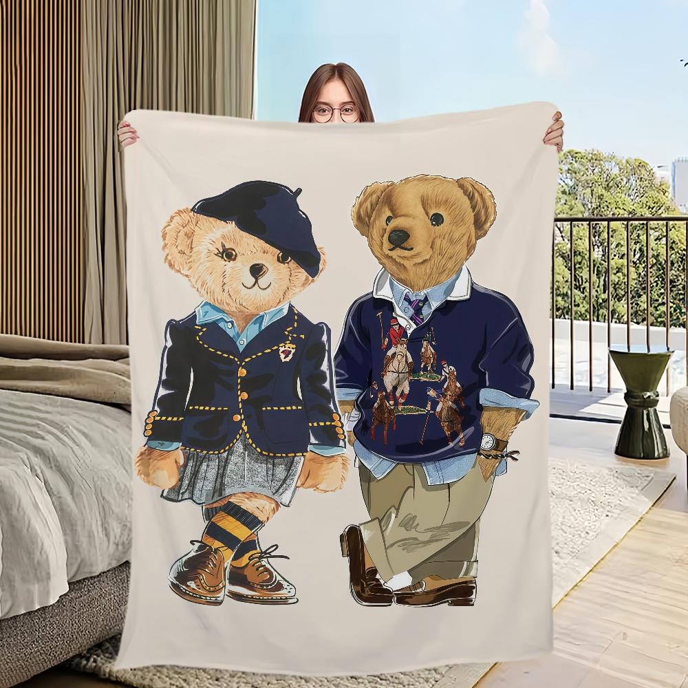 

Fashion P-Polo B-Bears Luxury Blanket Soft Comfortable Nap Plush Suitable For Iiving Room Office Bedroom Birthday Home Kid Gift 30x40in