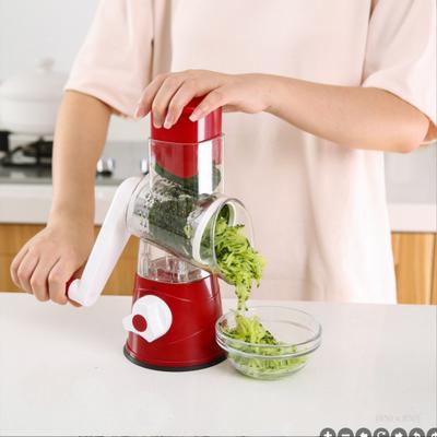 3-in-1 Hand-Crank Drum Vegetable Cutter | Slicer & Shredder with Potato Blades - Kitchen Gadget for Effortless Food Prep
