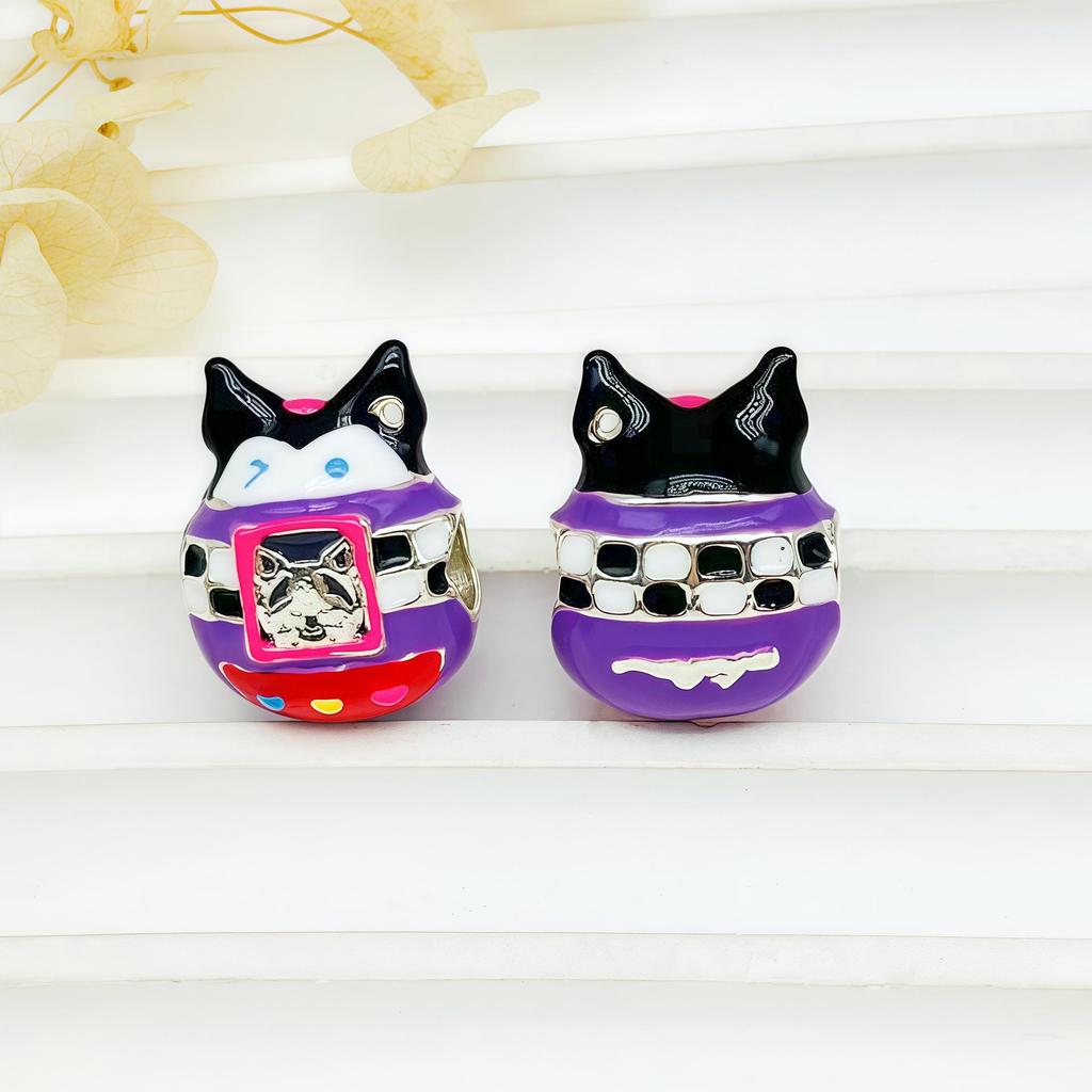 Dopamine Drip Hand-Painted Alloy Beads: Cute 3D Cartoon Accessories for DIY Bracelets