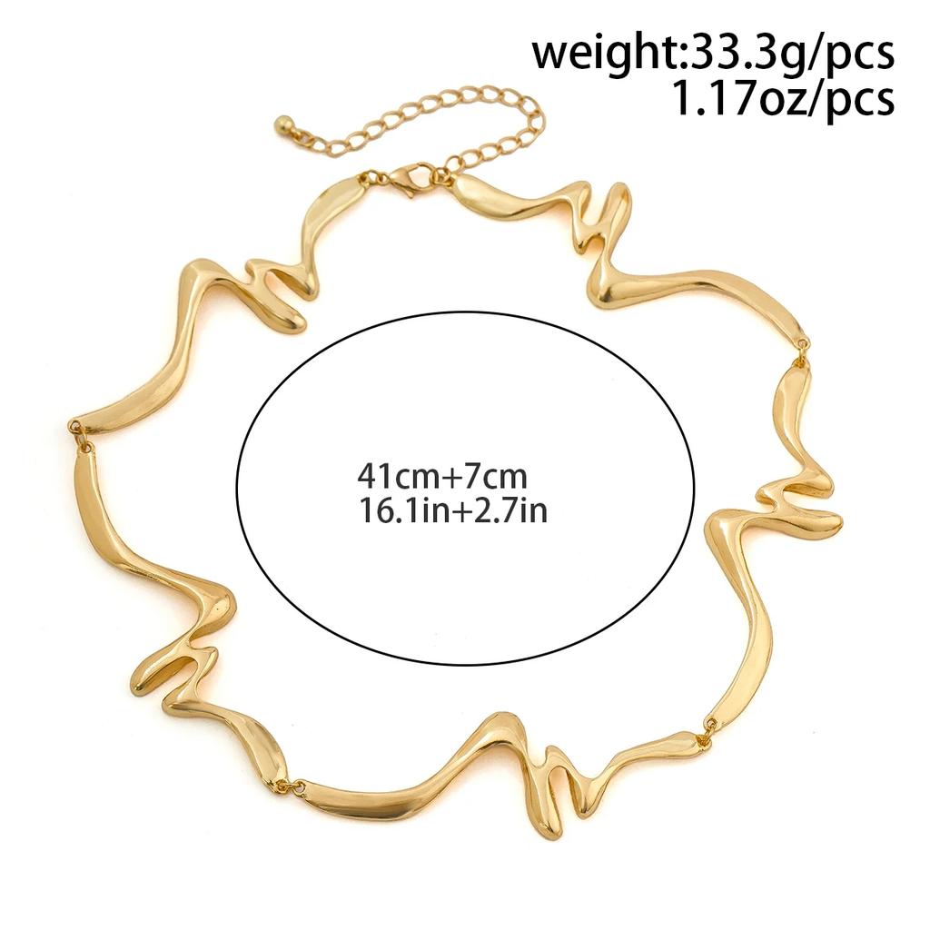 Punk Vintage Irregular Water Drop Metal Choker Necklace Women Trend 2025 Unique Adjustable Chain Grunge Jewelry Steampunk Men