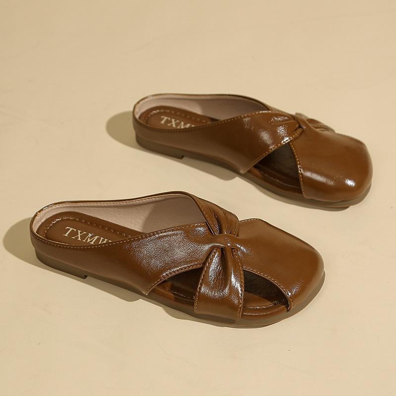 

Баотоу полутапочки женские новые летние носить на плоской подошве ленивые туфли на один педаль 40 темно-коричневого