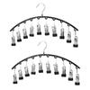 2PCS 10 Clips Curved Hanger Windproof Socks Hanger Drying Rack Clothes Drying Hanger  Clothes Shops