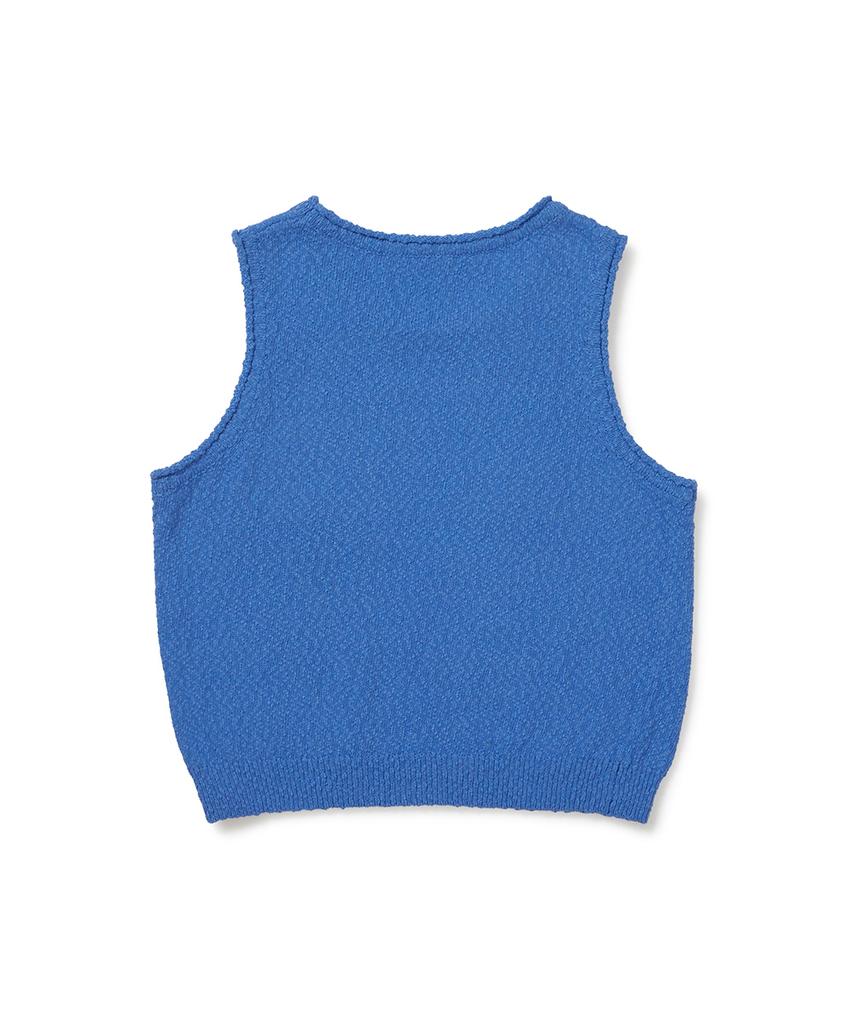 CLOVE [26Sm Clove] Logo Boucle Knit Vest (Blue)