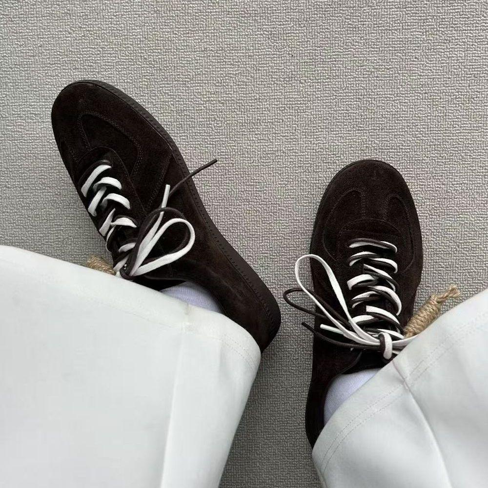 British Style Versatile Thin-Soled Casual Forrest Gump Shoes Lace-Up Outdoor Board Shoes Comfortable Round Head Commuting Training Shoes Men'S Models