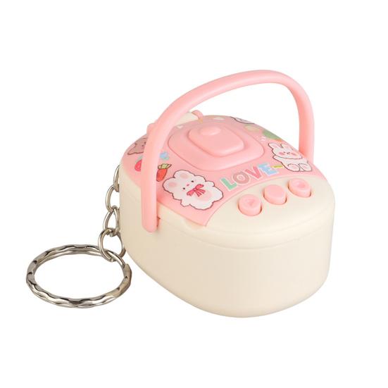 

Мини-брелок в виде рисоварки с функцией записи и воспроизведения звука, милый мультяшный кулон-игрушка для сумок и рюкзаков, забавный подарок для детей и подростков бежевый