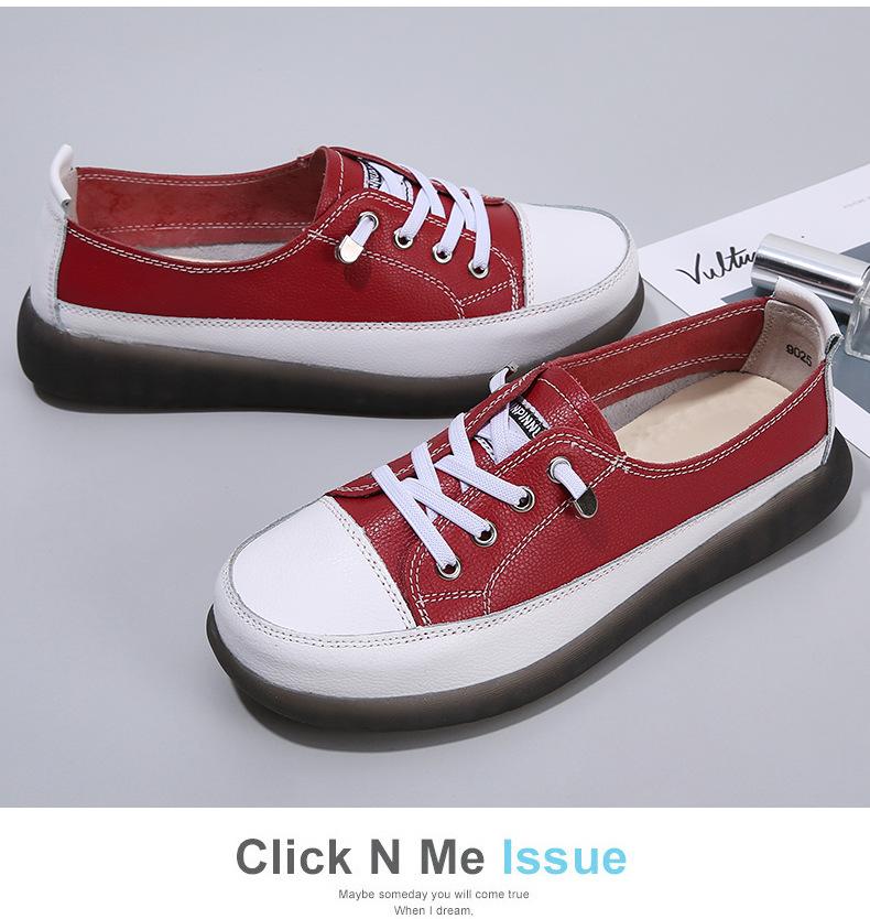 Fashion Women Genuine Leather Flats Roman Style Women Shoes White Loafers For Women Nurse Casual Flat Shoes Zapatos Mujer Sneakers Women