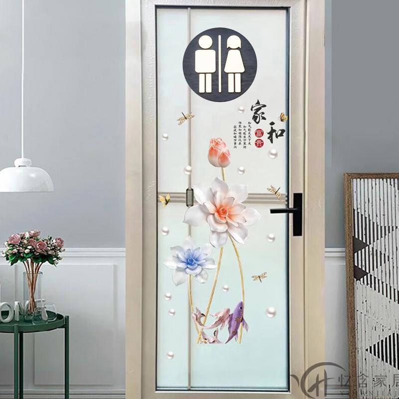 

3D Signage Bathroom Door Sign 3D Restroom Wall Decor Round Bathroom Door Signs Decorative Wooden Bathroom Signs Decor For france