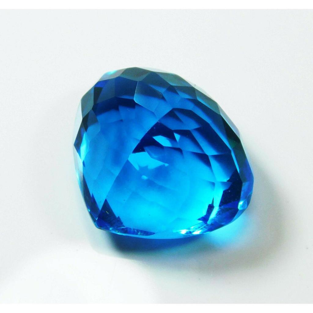 Lab-Created Ocean Blue Aquamarine 44.00 Carat Pear Cut Loose Gemstone
