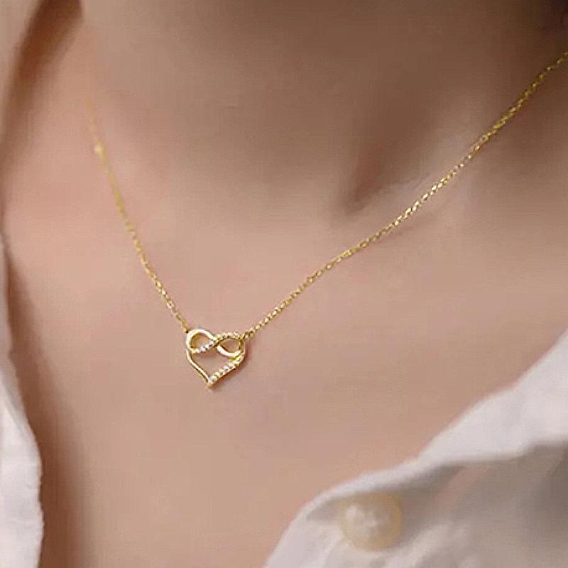 Huitan Color/Gold Color Classic Simple Design Heart Pendant Necklaces for Women Wedding Party Anniversary Accessories