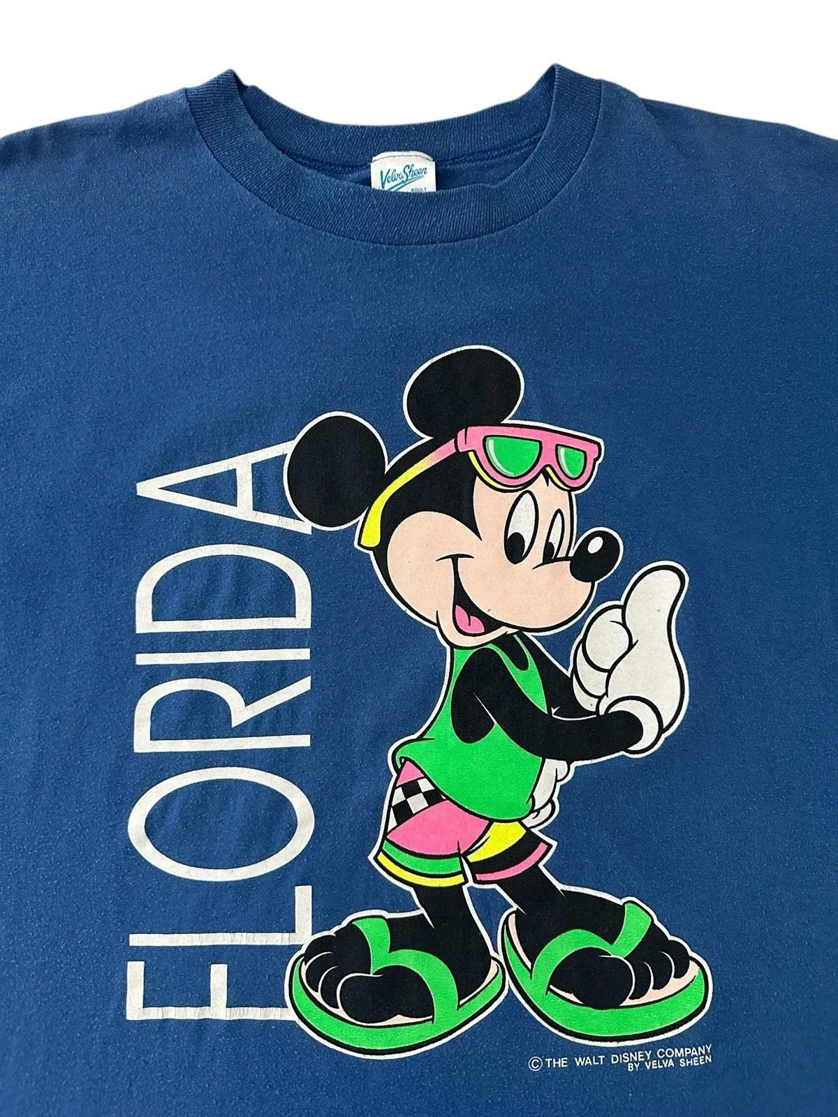 

Vintage Mickey Mouse Florida T Shirt Men’s Large Blue 80’s 90’s USA Disney S