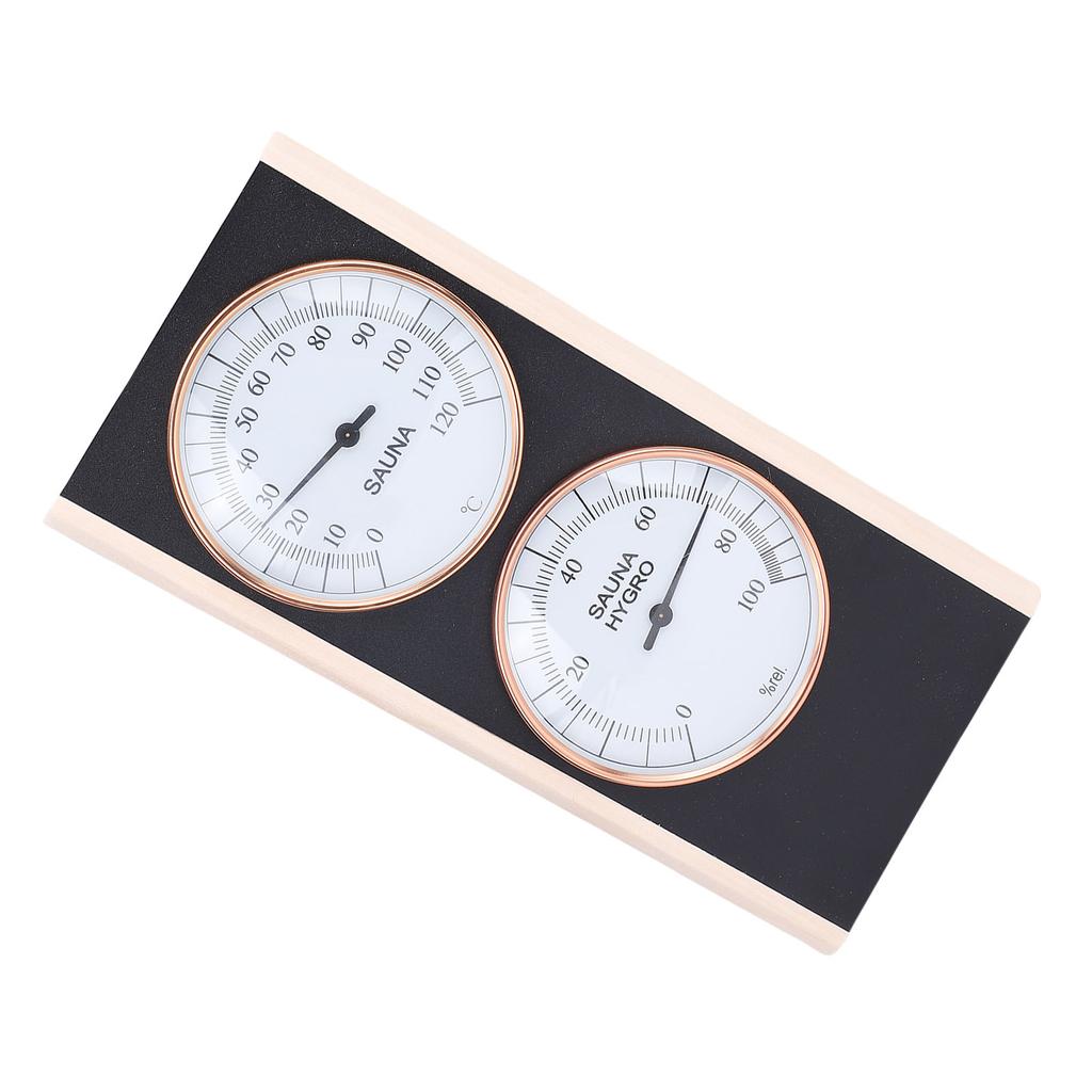 Termometro e Igrometro per Sauna, 2 in 1 in Legno, Temperatura in Celsius, Umidità Interna, in Legno di Faggio, Accessori per Sauna per Spa Doccia Saun