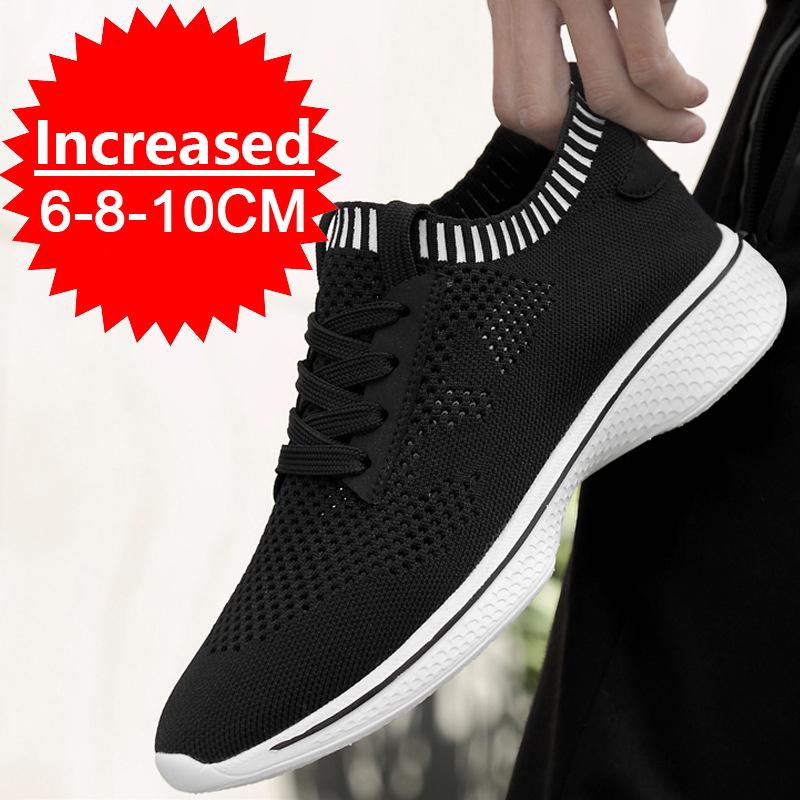 Height Increasing Shoes for Men 8cm Invisible Elevator Sneakers Man Breathable Mesh White Casual Shoes Men Sneakers 10cm Insole