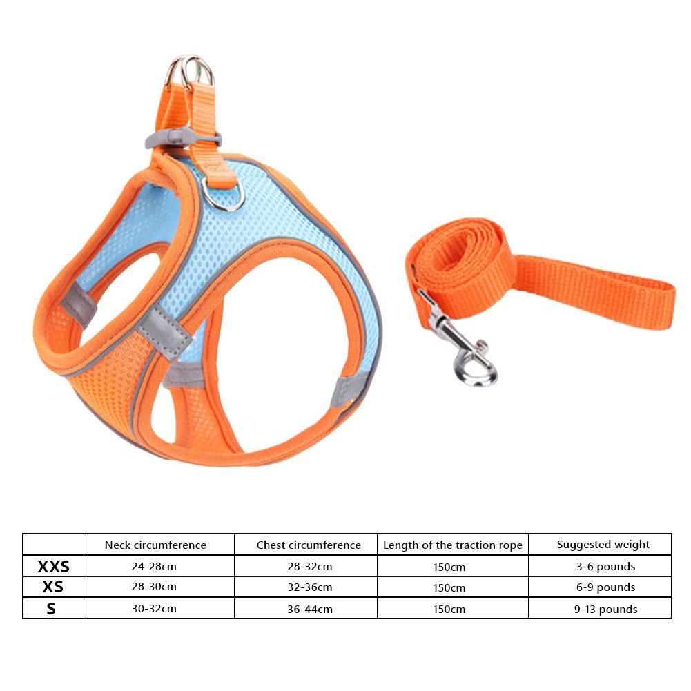 Pet Harness with Reflective Strip Cat Dog Harnesses And Leashes Set Adjustable Pet Harness Vest Pet Supplies for Outdoor Walking