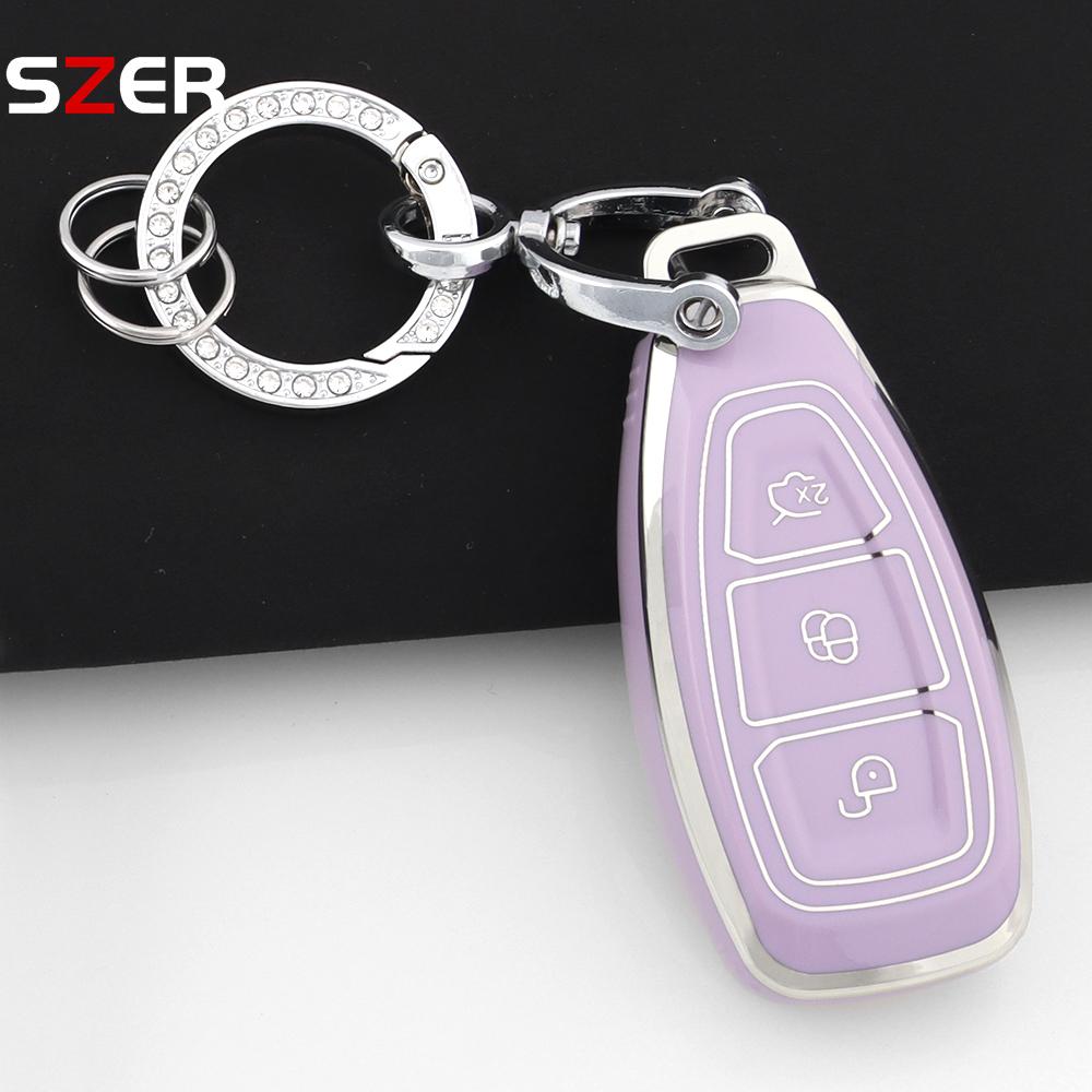 New Tpu Car Remote Key Cover Case Shell Fob For Ford Fiesta Focus 3 4 Mondeo Ecosport Kuga Focus C-Max St Escape Keychain Holder