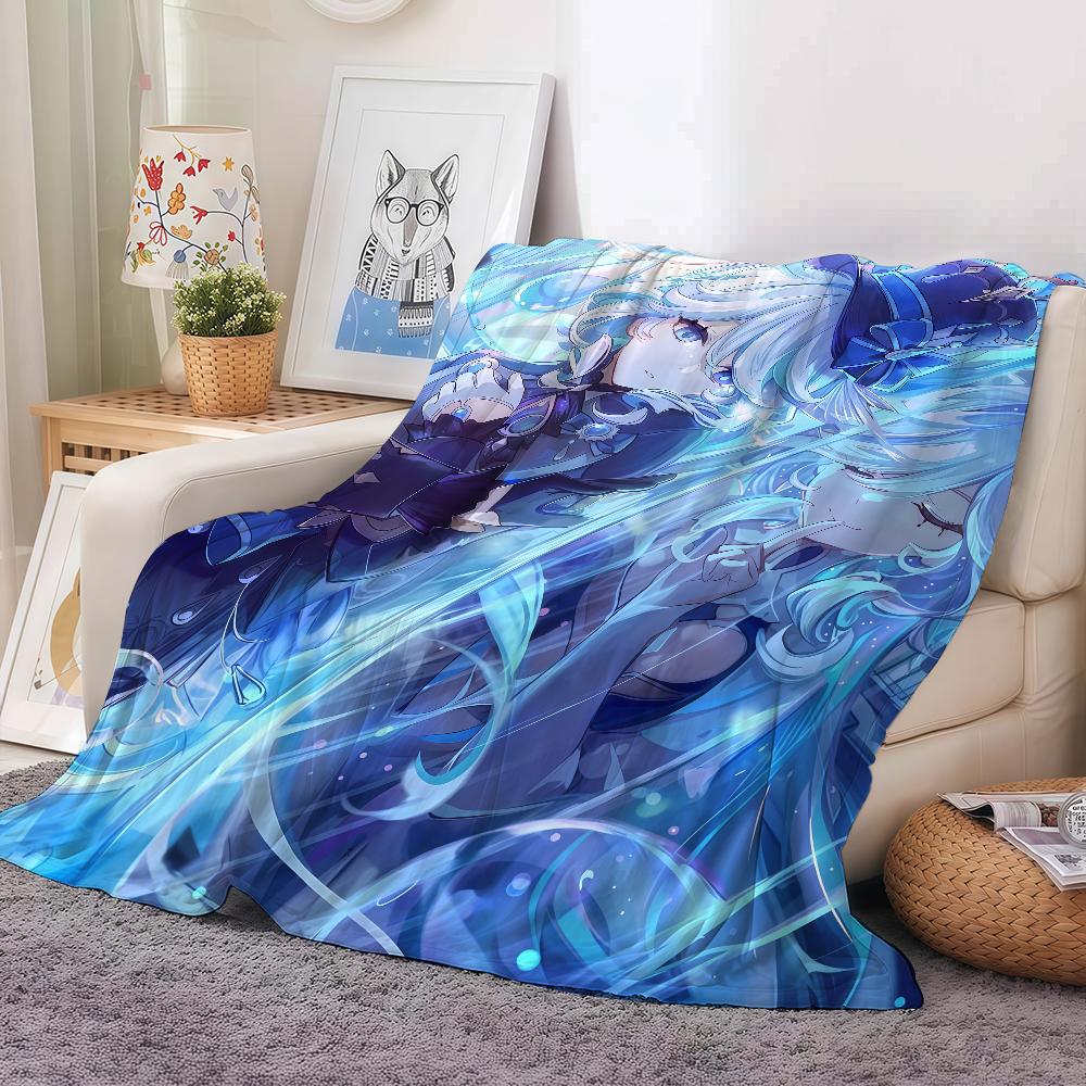 Game Genshin Impact Furina Blanket Warm And Soft Suitable For Bedroom Living Room Sofa Bed Office Travel Camping