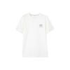 Casual Comfortable Printed Breathable Short Sleeve T-Shirt Unisex Tops Cotton-Candy-White L224U072-0074