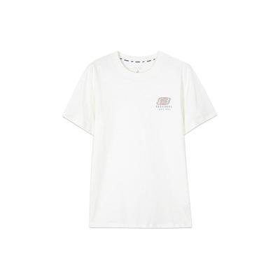Casual Comfortable Printed Breathable Short Sleeve T-Shirt Unisex Tops Cotton-Candy-White L224U072-0074