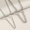 European and American Ornament INS Vintage Thick and Thin Chain Layered Double-layer Necklace Hip-hop Street Style Unisex Necklace