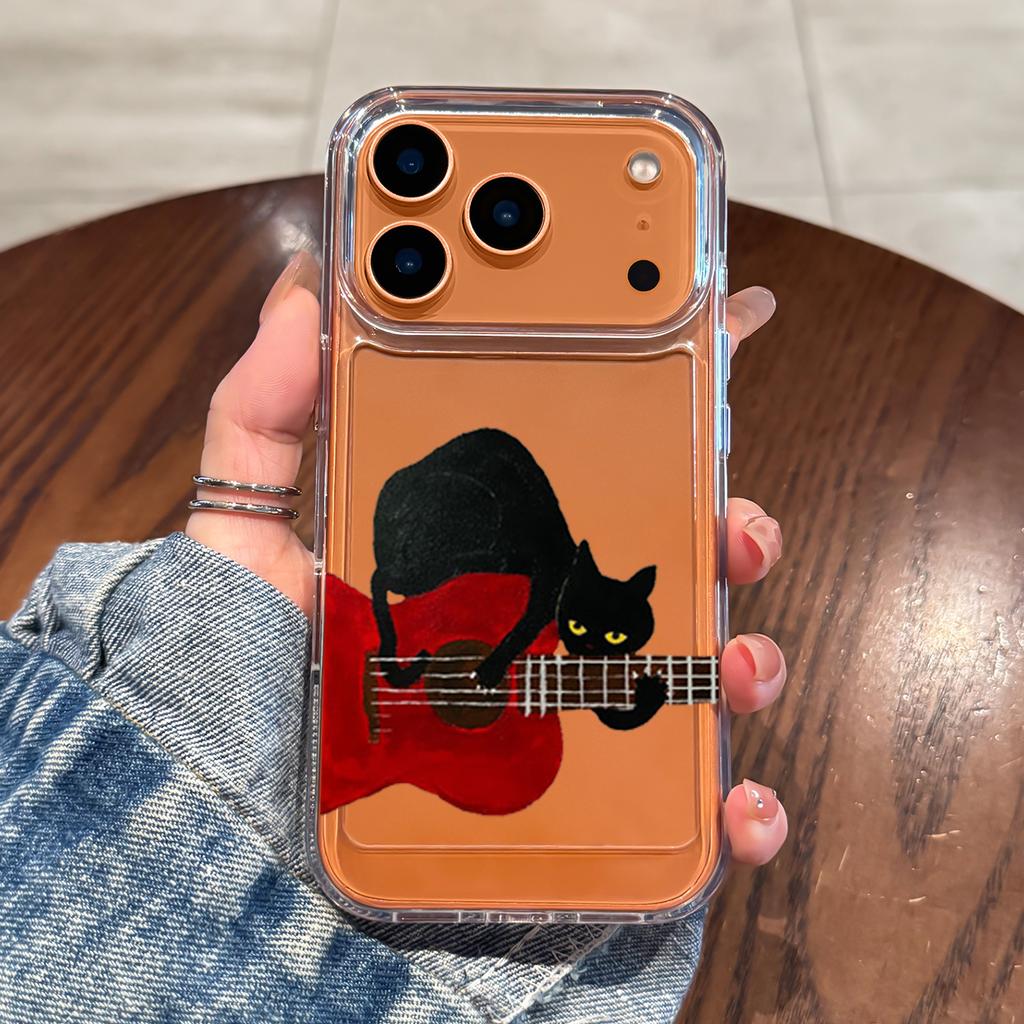 Cool Cat Transparent Case For iPhone 16 Pro 15 14 13 12 11 17 Pro Max 7 8 Plus XS 16E Silicone Shockproof Clear Soft Cases Cover