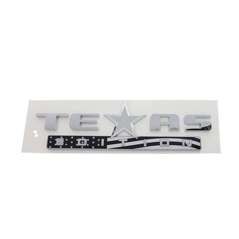 

3D Premium TEXAS EDITION Letters US Flag Style for car Engine Hood Fender trunk Tail Rear Decal Emblem Badge Sticker chrome-black