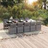 11 Pcs Garden Dining Set Wicker Resin