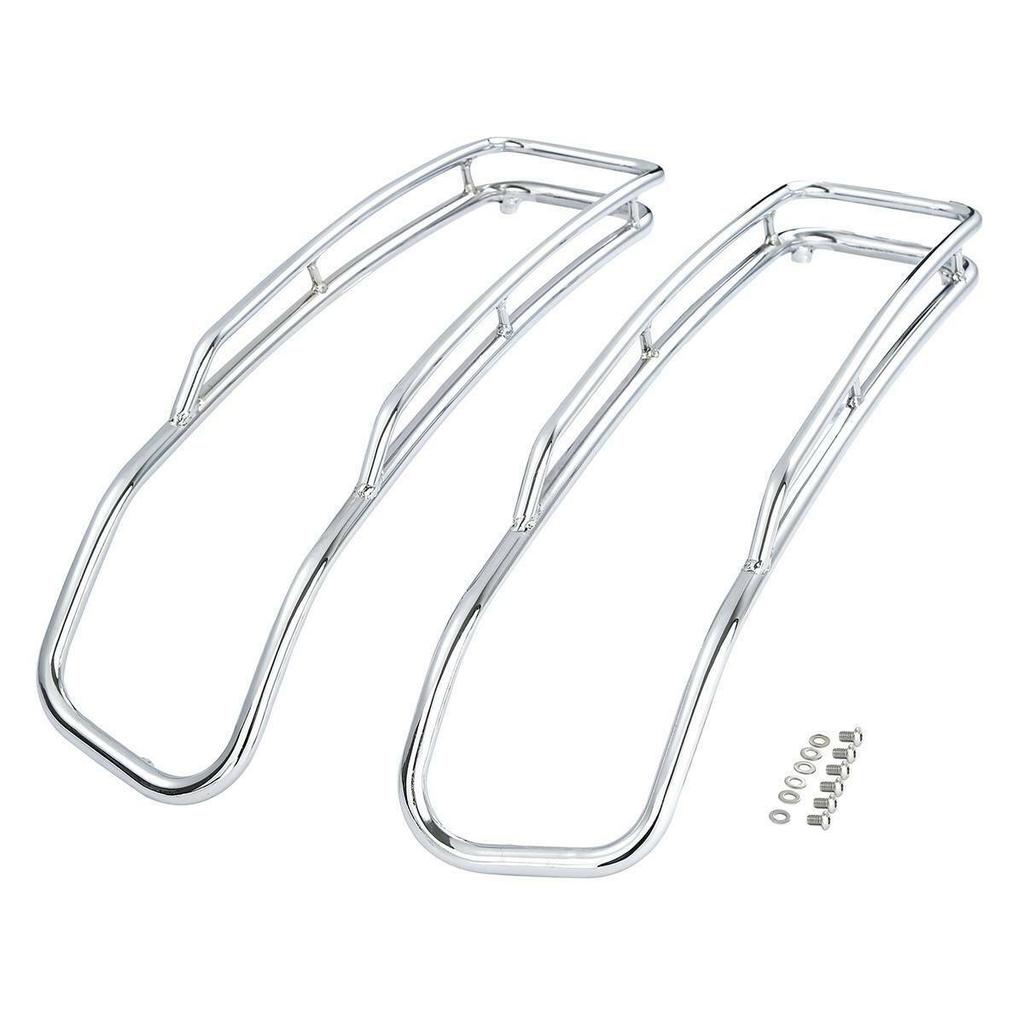 Motorcycle Saddlebags Lid Top Rail Trim Rack Guards For Harley Touring Road King Street Glide Electra Glide 2014-2024