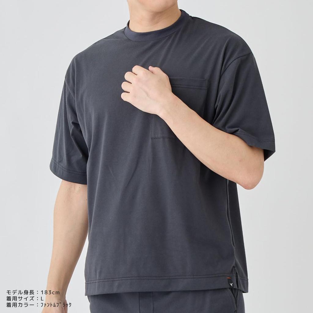 Venex Recovery Recovery General Medical Short Sleeve Pocket Phantom Size L Wear, Days, Device, T-Shirt, Men's, 8503, Black,