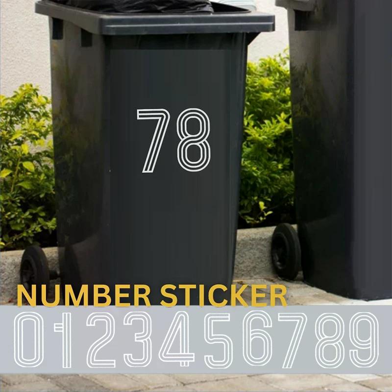 Bin Stickers Stripes Number Self Adhesive Waterproof Stickers 0-9 Decals Outdoor/Indoor For Trash Can Garage Mailboxes
