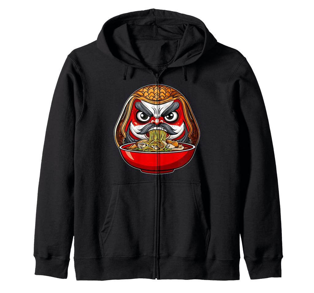 Daruma Doll Japan Ramen Japanese Noodles Zip Hoodie