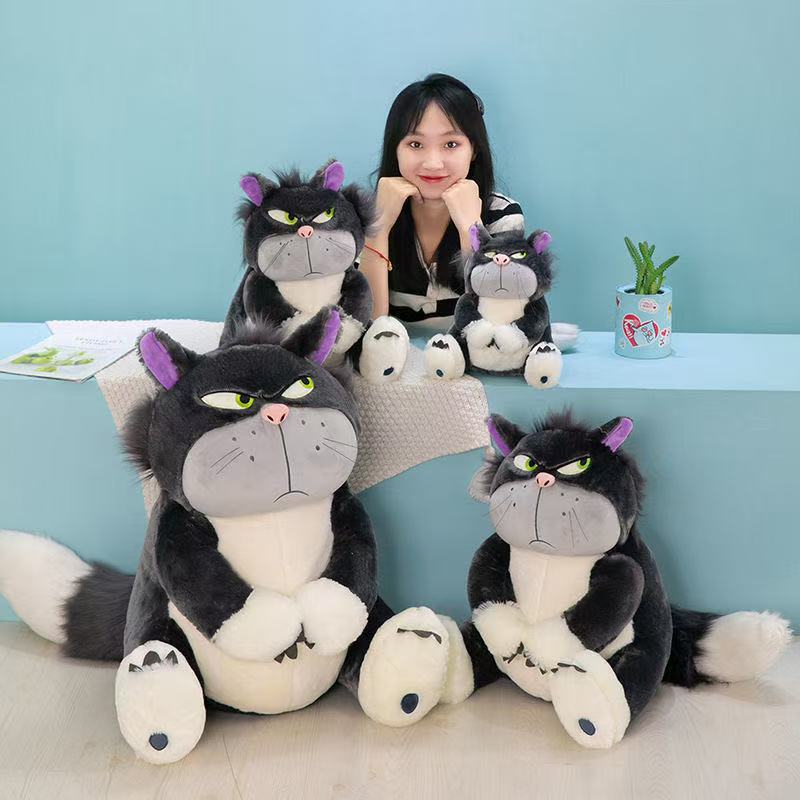 Lucifer Doll Cat Plush Toy Funny Big Face Cat Doll Sofa Throw Pillow