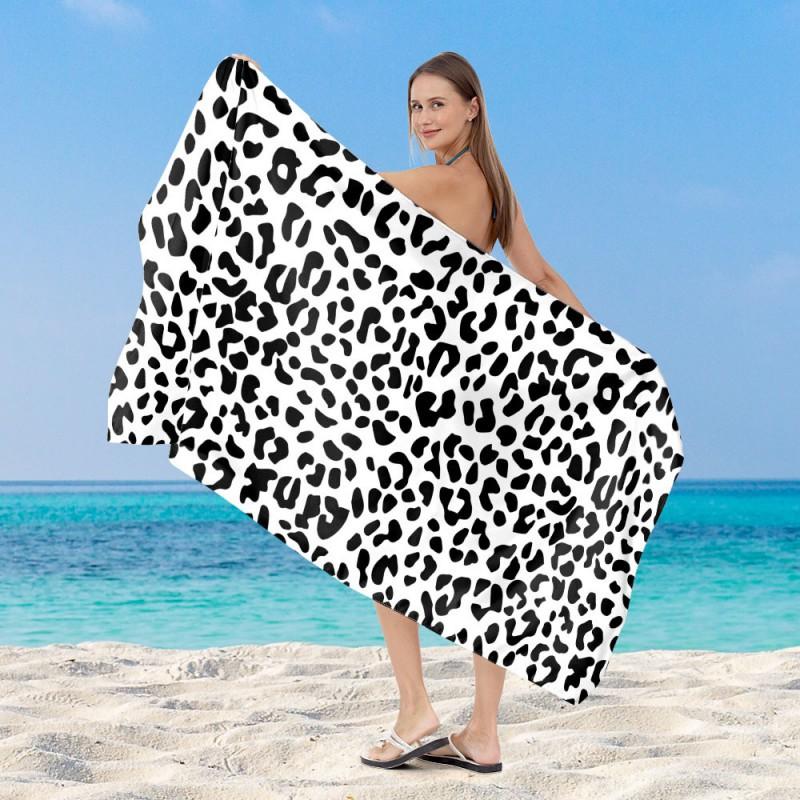 Quick Dry Beach Towel Adults Double Sided Plush Digital Print Sun Protection Cover Up Swim Bath Large Size Customizable