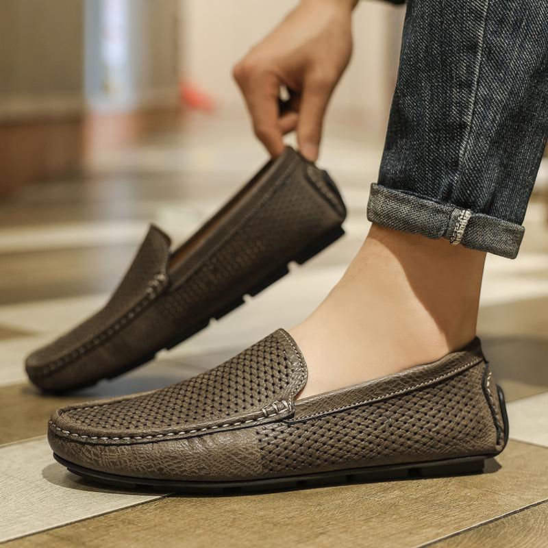 Soft-Soled Male Business Footwear Breathable Men's Loafers Moccasins Slip on Driving Shoes Hot Sale Leather Mens Casual Shoes