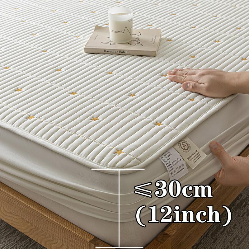 Safe Waterproof Mattress Cover Protector Breathable Comfortable Embroidered Bedding Mattress Bed Cover Fitted Sheet Washable