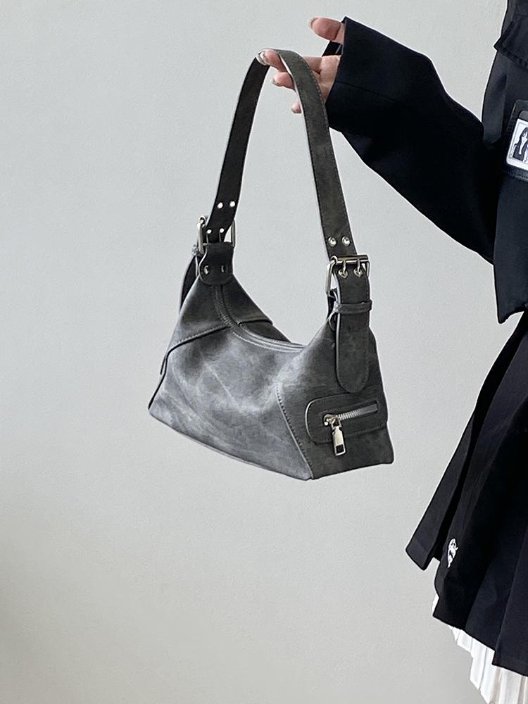 Vintage Y2K Women's Underarm Bags Pu Leather Hot Girls Shoulder Bag Casual Portable Female Tote Purse Crossbody Bag Handbags