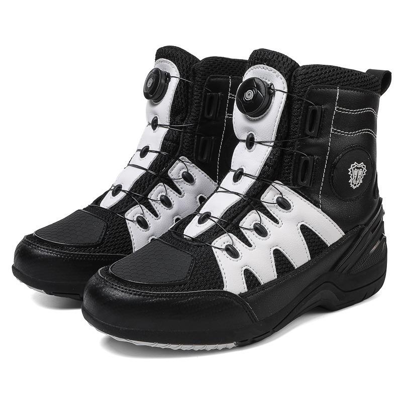 New Vintage High Top Motorcycle Shoes Men's Anti-fall Motorcycle Shoes Cycling Shoes Four Seasons