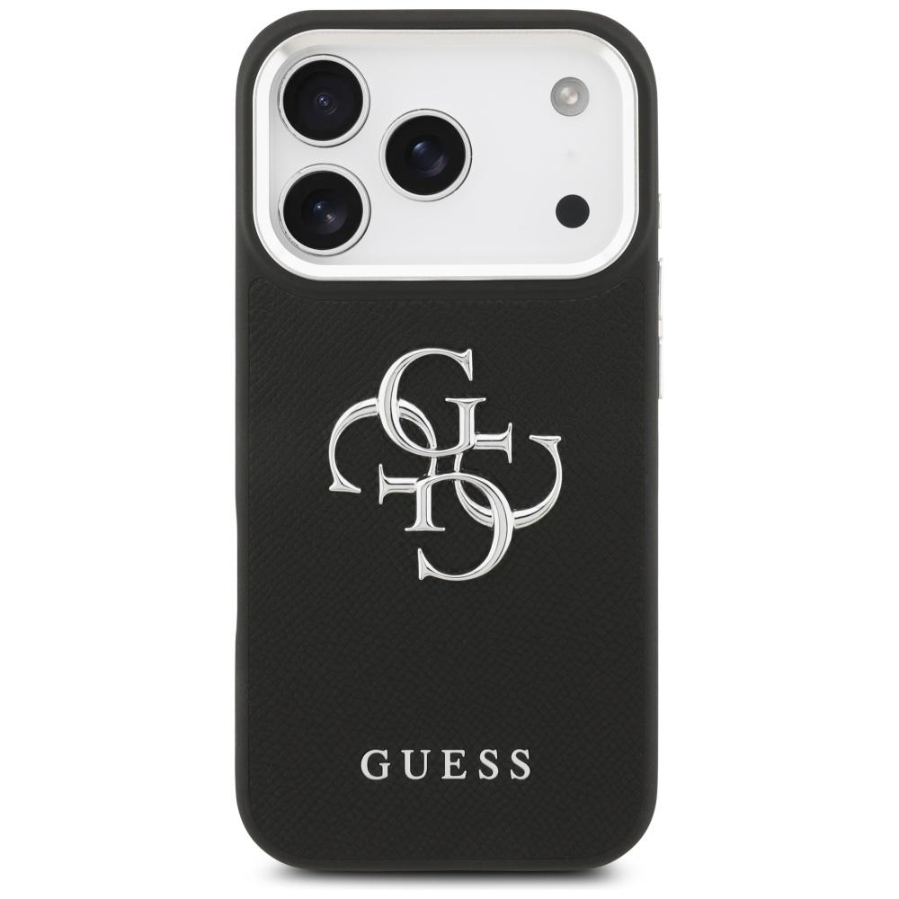 Guess Grained Big 4G Classic Logo case for iPhone 17 Pro black