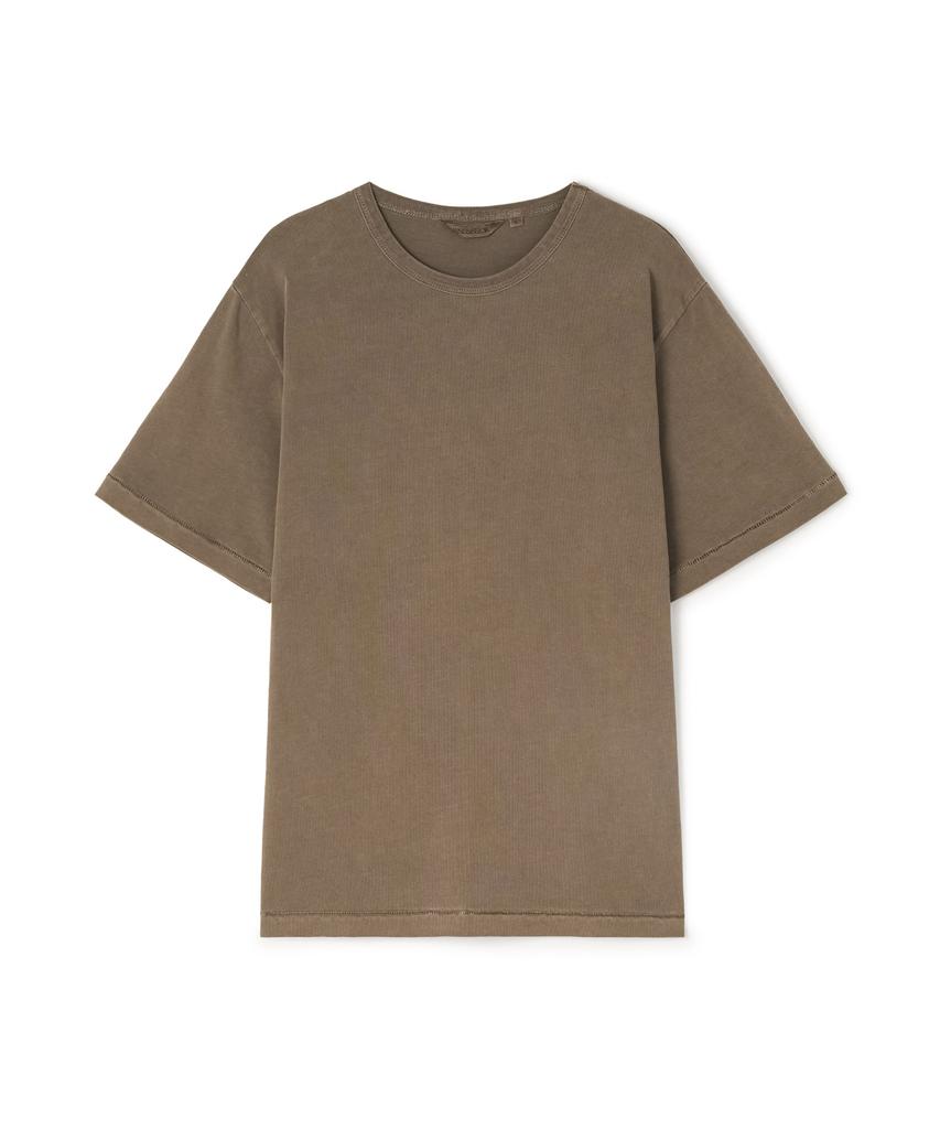 Laijeuaenbillou Garment-Dyed Everyday Cotton T-Shirt Brown (Standard Fit) (Type A)