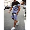 New Summer Men's Sportswear Short-sleeved T-shirt Suit Two-piece Outdoor Travel Clothing Oversized Shorts Training Clothes