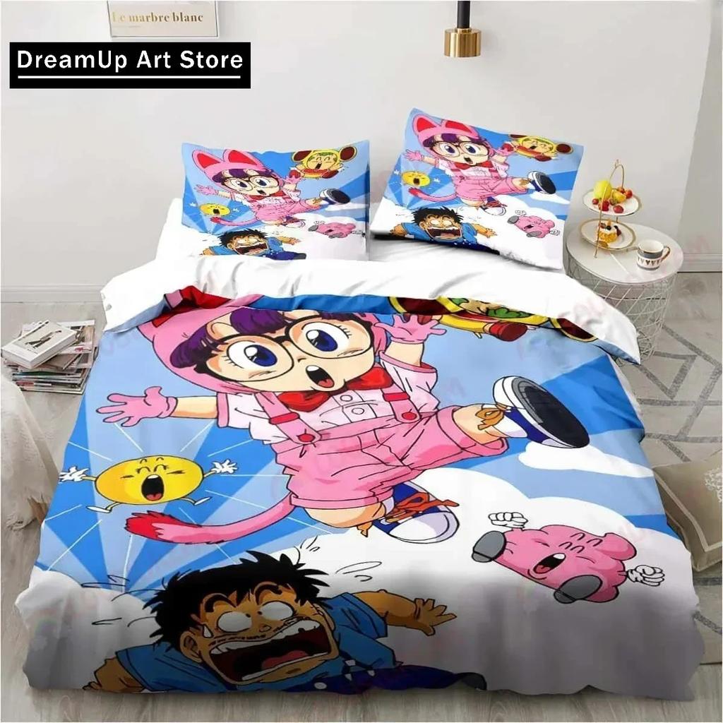3D Cartoon DR S-Slump Arale Bedding Set Cute Quilt Cover Bed Cover With Pillowcase Twin Single Queen King Size Boys Adult Home