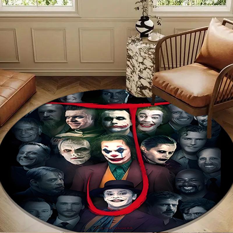 Jo-ker's Masked Faces Round Rug for Livingroom,Bedroom, Palyroom, Chair Rug, Area Rug, Circle Carpet, Large Size Fan Christmas Gift