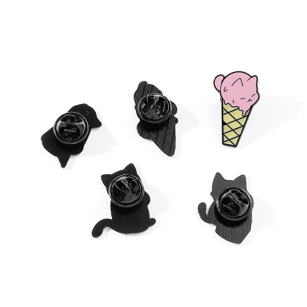Cute Cartoon Cat Brooch Pin Alloy Cat Cone Pin For Bags Accessories And Backpacks