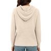 Women's Fashionable Color Hooded Drawstring Long Sleeved Button Loose Base Sweater Knitted Sweater Top