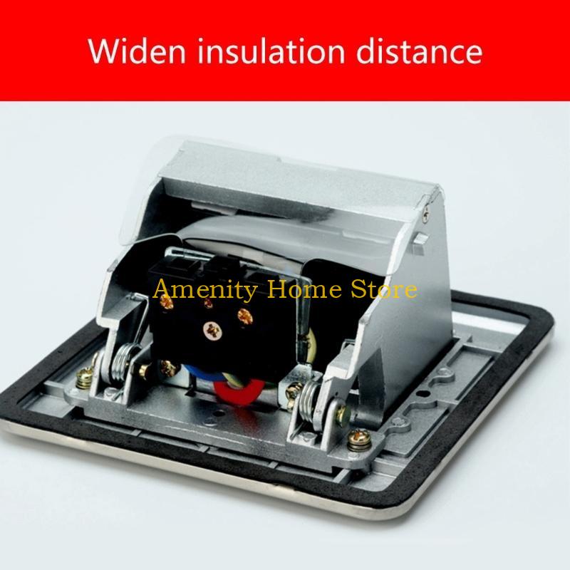 F26C Stainless Steel Receptacle Outlet Pop-Up Floor Electrical Outlet Floor Socket Waterproof Electrical Outlet Cover Box