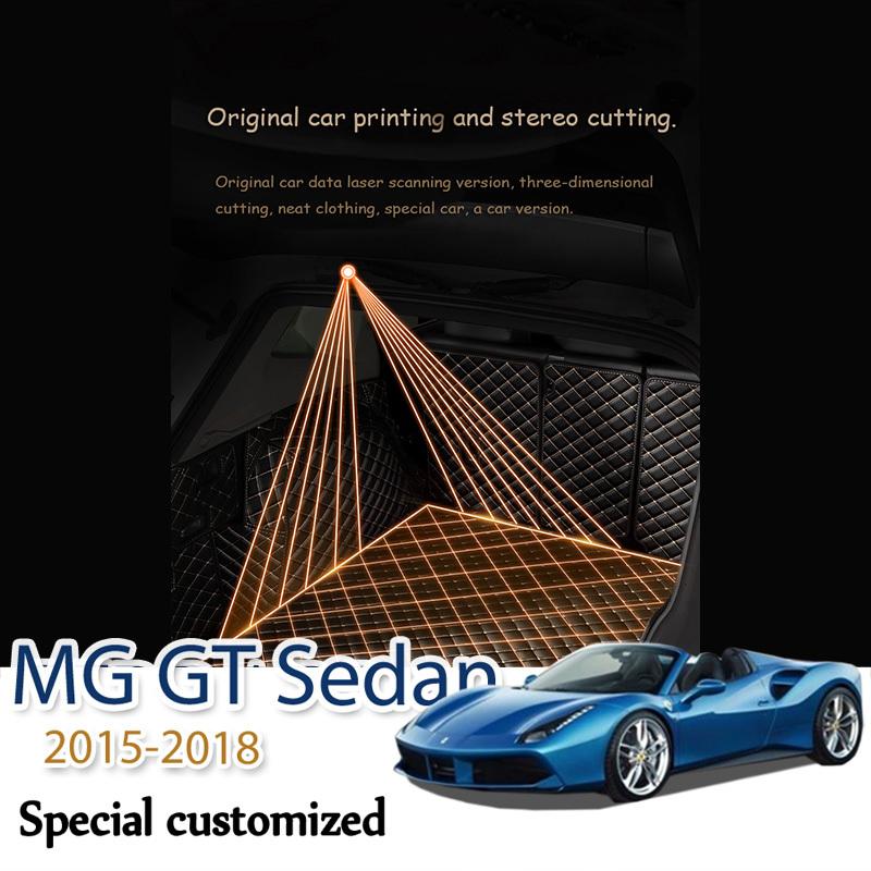 Leather Car Trunk Mats For MG GT Sedan 2015-2018 Rear Trunk Floor Mat Tray Carpet Mud