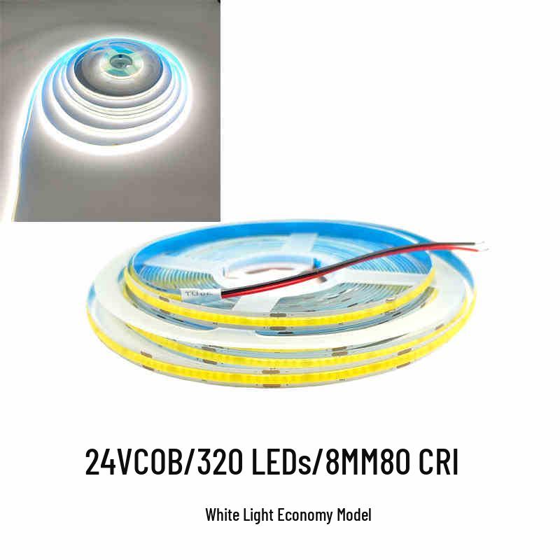 COB Self-Adhesive LED Light Strip: Flexible 5V/12V/24V, Low Voltage, Three-Color for Home, Ceiling, Cabinet, and Mall Decor