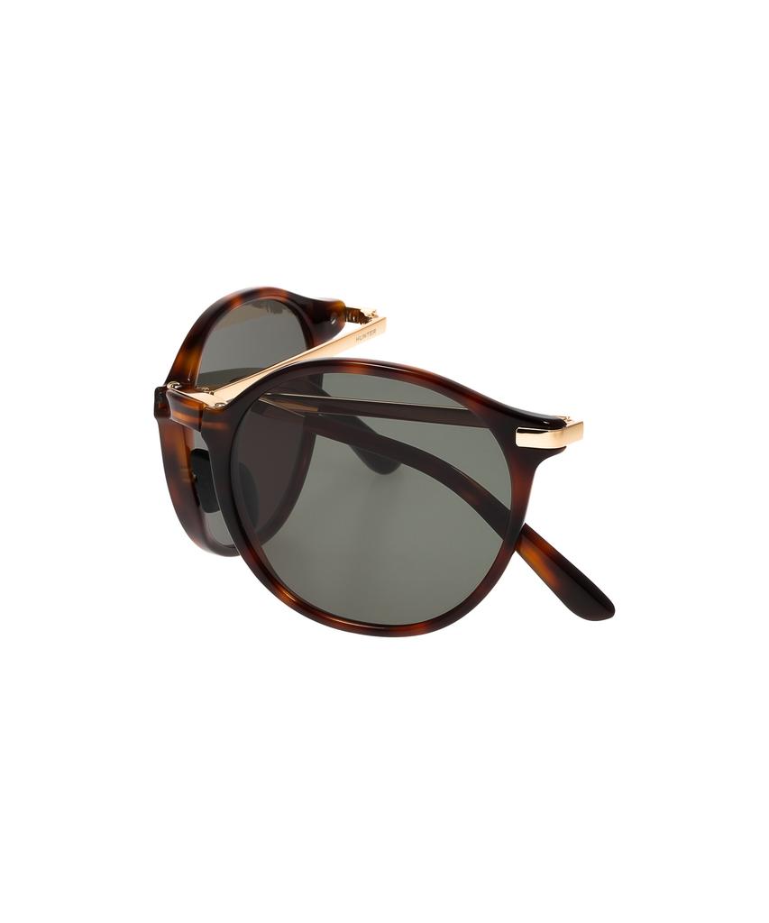 Heonteoaiweeo [Unisex] Round Folding Sunglasses - Havana Htc34